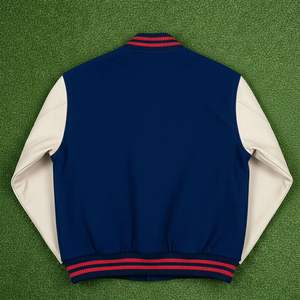 Blouson universel personnalisé avec logo du fabricant, blocs de couleur, lettres brodées, noir, hiver, fermeture à boutons, respirant, coupe ajustée, haute qualité - Product Image 3