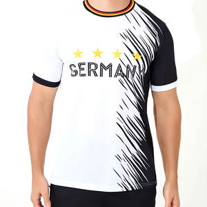 Maillot de football en polyester 100 % de haute qualité en gros, personnalisable, avec impression de nom et de lettres d'équipe, short extensible quatre directions, style Allemagne - Product Image 4