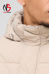 Dernière conception, logo personnalisé, veste matelassée en nylon froissé coupe carrée, couleur sable, haute résistance au vent, qualité hiver, doudoune matelassée pour homme 2026 - Product Image 5