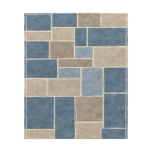 Tapis en laine tufté à la main Scandi Patchline, tapis design en laine fait main, tapis de sol haut de gamme à prix de gros - Product Image 1