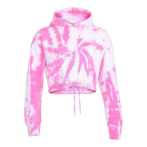 Conjunto Deportivo Tie Dye para Niñas, Sudadera Corta con Capucha y Pantalones Jogger, 2 Piezas, Ropa Casual para Niños, Venta al Por Mayor, OEM, Personalización Disponible - Product Image 2