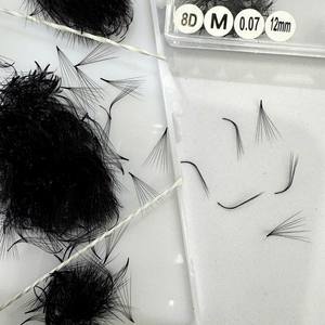 Extensiones de Pestañas Postizas Hechas a Mano con Pelo Sintético Negro Mate Natural, Pestañas de Volumen 3D-8D con Curvatura CC/DD/M/L de Alta Calidad - Product Image 6