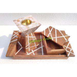 EL MEJOR VENDEDOR DE BANDEJA CON INCRUSTACIÓN DE MADRE DE PERLA CON BAKHOOR MADKHAN Y CAJA DE QUEMADOR OUD REGALOS GULF UAE por VINTAGE CRAFT - Product Image 1