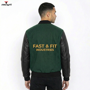 High Quality Custom College Winter Bomber <b>Jacket</b> for Men Top Trending Varsity Style <b>Canvas</b> Fabric Front Logo Windproof - Product Image 4