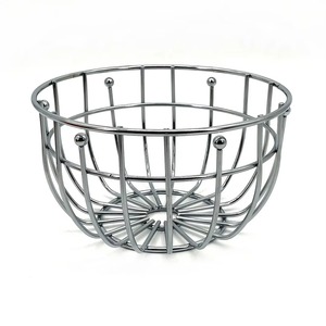 Silver Finished Metal Fruit <b>Basket</b> Kitchenware Fruit <b>Storage</b> Wired <b>Basket</b> Best Design Handmade Fruit <b>Storage</b> <b>Basket</b> - Product Image 4