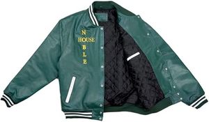 Veste Shriners - Cuir vert bouteille, tissu Noble House, type cuir vert, origine importée - Product Image 4