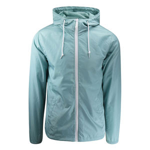 Lightweight Zip Front Windbreaker <b>Jacket</b> with Adjustable Hood for Walking <b>Cycling</b> Running and Travel Comfort - Product Image 1
