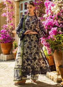 Salwar Kameez de Georgette de Seda para Mujer, Estampado y Bordado, de Corte Holgado y Largo hasta el Suelo, Hecho en Pakistán, Tradicional, para Bodas y Fiestas - Product Image 5