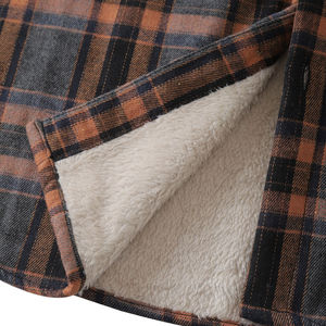 Premium Design Customized Winter Plaid Dobby <b>Shirts</b> Men Mandarin Collar Comfortable 100% Cotton Quick Dry Breathable <b>Safari</b> 220g - Product Image 4