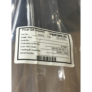 Heraeus 64410 Vertube, 200 mm, Oxyde, 109165-04/3 - Équipements et pièces semi-conductrices d'occasion fiables à l'échelle mondiale - Product Image 1