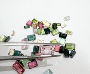 Tourmaline naturelle multicolore, taille baguette, pierre extraite de mine, jeu de couleurs, facettée, rare, pierre précieuse en vrac pour la fabrication de bijoux - Product Image 3