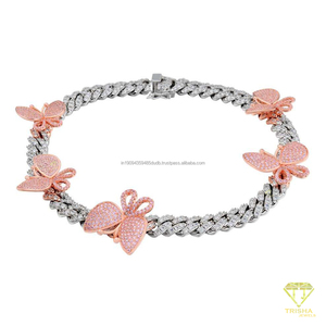 สร้อยคอแบบ Cuban Link ลายผีเสื้อ เงินแท้ 925 ประดับเพชร Moissanite สไตล์หรูหรา ฮิปฮอป สำหรับผู้หญิง ขายส่ง - Product Image 5
