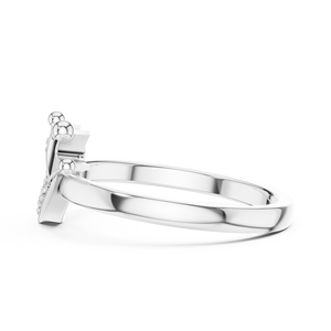 Ensemble de bagues QUEEN HEART en diamants de laboratoire, or blanc 18 carats plaqué rhodium, classique, pour fiançailles, mariage, fête, cadeau de la Saint-Valentin, usage quotidien - Product Image 4