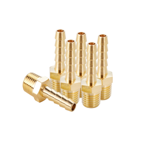 Brass <b>Hose</b> Barb Fittings Male NPT Thread Hex Head 4 In Straight <b>Pipe</b> Connectors for Plumbing Water Supply Systems - Product Image 6