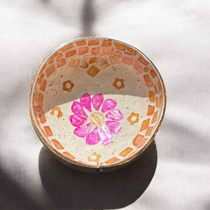 Handmade Coconut Bowl Set With Mother Of Pearl <b>Bee</b> Hive Pattern Durable, Lightweight, Safe For Food Serving, Home Decor and <b>Gift</b> - Product Image 5