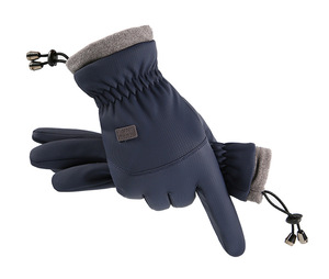 Gants d'hiver en cuir pour vélo, longueur poignet, thermiques, compatibles écran tactile, non doublés, décontractés, pour le cyclisme, les voyages, l'extérieur, l'usage quotidien, les fêtes - Product Image 1