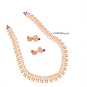 Peacock Floral <b>Bridal</b> <b>Jewelry</b> <b>Set</b> with Jhumka Earrings - Product Image 2