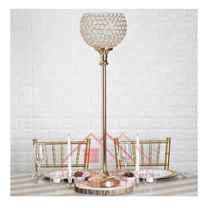 Bougeoir Globe en cristal de 37 pouces de haut, pour décorations de mariage, meilleure vente, bougeoir en métal avec Globe en cristal pour mariage - Product Image 1