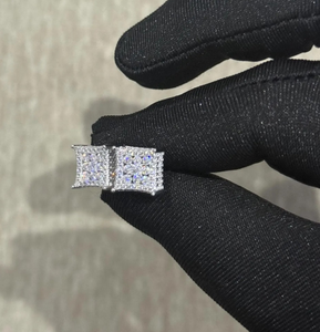 925 Sterling <b>Silver</b> Moissanite <b>Stud</b> Earrings Gift For Anniversary & Wedding - Product Image 3