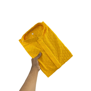 TRENDING RAYON COTTON MACHINE EMBROIDERY WORK <b>MEN'S</b> <b>KURTA</b> WITH PAYJAMA YELLOW - Product Image 1