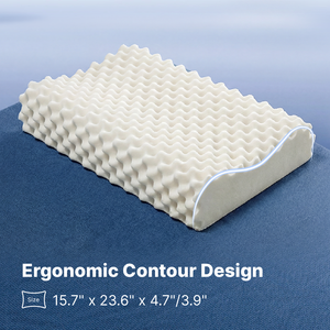 Almohada de Látex Moderna para Hotel, Almohada Contorneada, Sólida, Refrescante, Cómoda, Hipoalergénica, Soporte para el Cuello, para Dormir de Lado, Ergonómica - Product Image 2