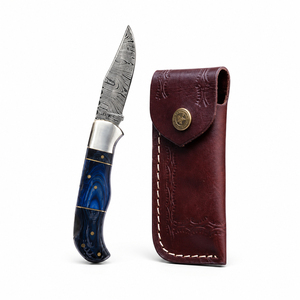 Burraq Ecommerce Damascus Steel Folding Knife with <b>Clip</b> Point Blade for Outdoor Camping & Sports OEM Customizable - Product Image 5