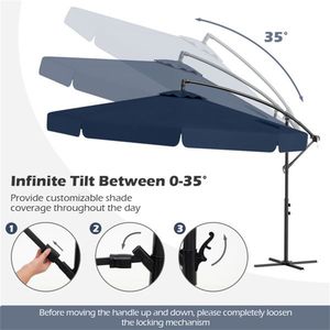 <b>Navy</b> 10 Feet Patio Cantilever Umbrella Stylish Outdoor Furniture <b>Accessory</b> - Product Image 4