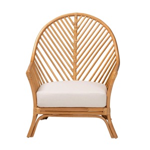 Adjustable Chaise Lounge with Contemporary Antique Design Solid Rattan Frame Fabric Cushion for Indoor Living Room Use - Product Image 2