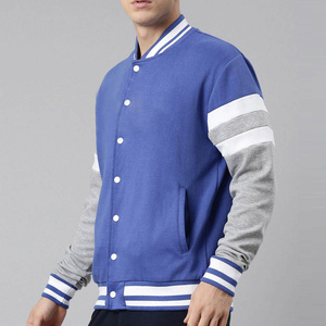 <b>Men's</b> Plus Size Varsity <b>Jacket</b> Blue Red <b>White</b> Striped Sleeve Preppy Style V-neck Regular Fit Waterproof Breathable - Product Image 5