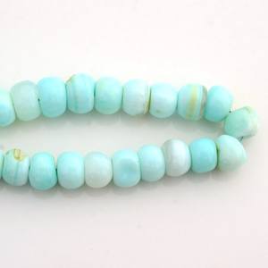 Perles de pierres précieuses en opale bleue traitée thermiquement, lisses, en forme de rondelle, pour la fabrication de bijoux, pierres en vrac de haute qualité - Product Image 2