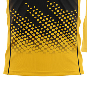 Custom Sublimated <b>Soccer</b> Jersey Men Yellow Black Dot Pattern Crew Neck Short Sleeve Moisture Wicking Regular Fit Lightweight - Product Image 4