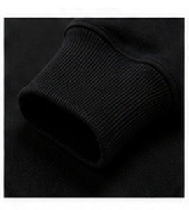 Black 1914 Chenille 100% Cotton Solid Mens Crew Neck Fleece Pullover Front Logo <b>Soft</b> Knitted Casual Winter <b>Hoodie</b> - Product Image 6