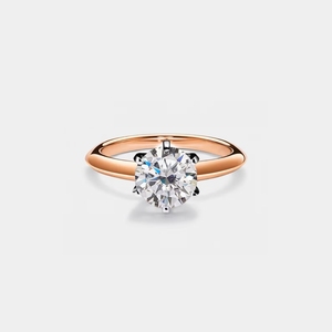 Round Cut 925 Sterling <b>Silver</b> Halo <b>Solitaire</b> Moissanite Engagement <b>Ring</b> with Claw Setting Gold Plated Hidden Band Promise <b>Ring</b> - Product Image 5