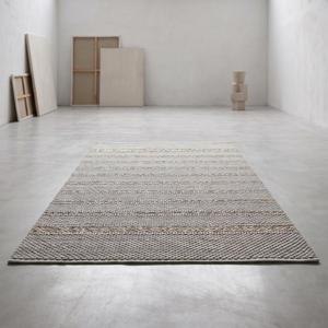 Tapis d'intérieur moderne en laine tissée à la main gris crème à boucles, antidérapant, léger et discret, pour la décoration de la maison - Product Image 3