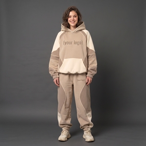 Conjunto Deportivo Personalizado, 20% Poliéster, 80% Algodón, Sudadera Holgada con Capucha y Pantalones Jogger, 2 Piezas, Ropa Urbana, Felpa Gruesa, Tendencia - Product Image 6