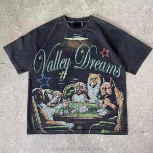 T-shirt personnalisé vintage délavé à l'acide, col rond épais 100 % coton, impression DTG, coupe carrée courte, T-shirt graphique pour homme - Product Image 3
