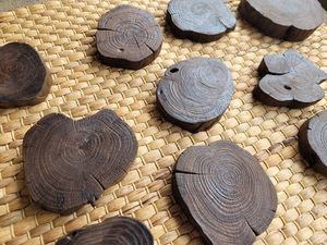 Posavasos de Madera Rústicos Hechos a Mano, Posavasos Pequeños de Madera Natural para Ceremonia del Té - Product Image 4