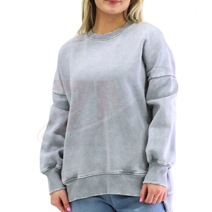 Sweat-shirt délavé pour femme, coupe oversize, décontracté, vêtement tendance pour un style streetwear moderne - Product Image 1