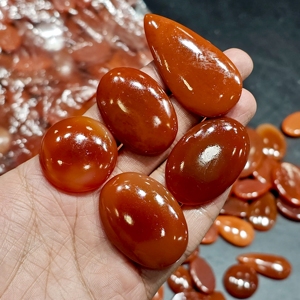 Lot de cabochons en cornaline rouge naturelle, pierres précieuses en cornaline pour la création de bijoux, taille libre, vente en gros de pierres précieuses - Product Image 1
