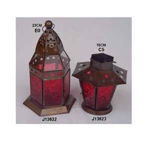 Linterna de latón y vidrio en tres tamaños, portavelas con acabado plateado antiguo para decoración del hogar, fiesta de boda, Diwali, festivo de Navidad - Product Image 5