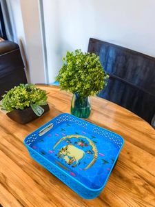 En gros, ensemble de plateaux et pots en corne Pichwai, faits main, au toucher réel, motif animalier indien, pour cadeau de remerciement - Product Image 5