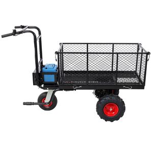 Carrello Elettrico da Giardino con Motore 24V DC 700W, Capacità di Carico 300 Kg, Carrello Ribaltabile in Metallo per Trasporto - Product Image 3