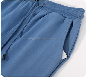 Ropa deportiva Pantalones cortos de sudor Tallas grandes Boxer personalizado Running Plain Mujeres Hombres Knit Gym Terry Cotton Knit Short Pants con bolsillos - Product Image 3