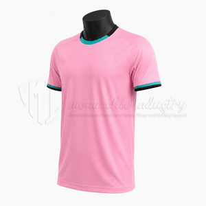 Camiseta de Fútbol Personalizada Unisex Rosa, Sublimada, Transpirable, de Malla, de Secado Rápido, de Poliéster, OEM, ODM - Product Image 3