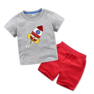 Logotipo personalizado bordado impreso algodón Snack baloncesto pantalones cortos de sudor conjunto multicolor niños bebé de talla grande Casual recto, - Product Image 4