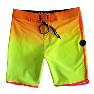 Shorts de bain dégradés pour hommes, taille mi-haute, cordon de serrage, séchage rapide, en polyester, avec bande latérale, décontractés, pour l'été - Product Image 2