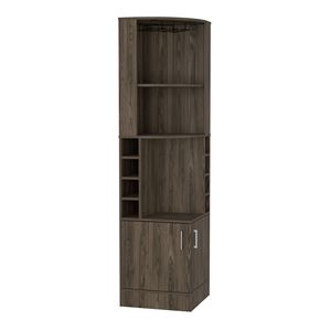 Mobile Bar Angolare in Noce Scuro con Due Ripiani Esterni - Product Image 2