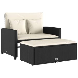 Canapé de patio noir et blanc crème pour meubles de jardin d'extérieur - Product Image 2
