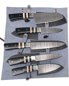 Juego de Cuchillos de Cocina de Acero de Damasco Premium, Hechos a Mano, con Mango de Madera Natural, para Hoteles y Restaurantes - Product Image 1
