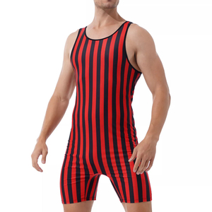 Gym Training Weightlifting Men <b>Singlet</b> Wrestling Suit Fitness Wear Solid Colors Spandex/Polyester Breathable Quick Dry <b>Running</b> - Product Image 4
